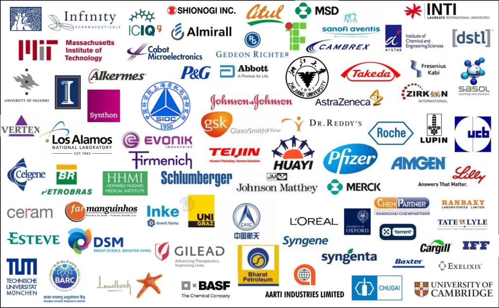 A picture of brand logos from a selection of the companies Syrris works with