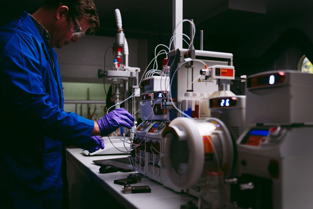 The Syrris Asia Flow Chemistry System in use in a laboratory