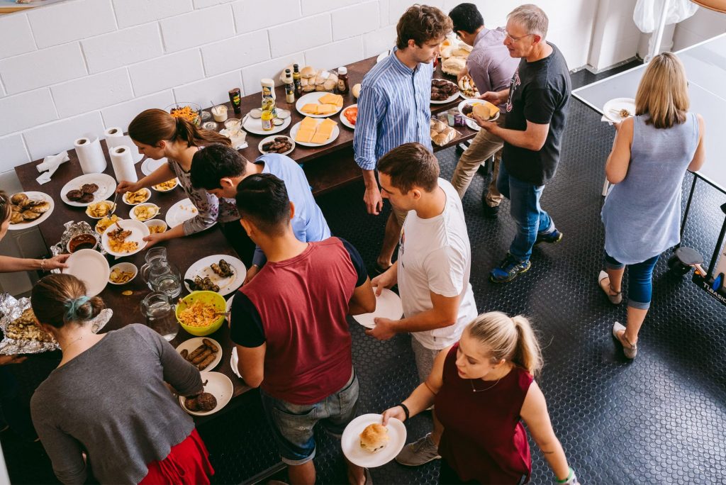 Syrris employees during a company lunch