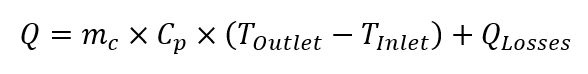 Heat balance calorimetry equation