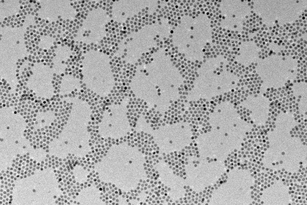 Gold Nanoparticles produced on a Syrris Orb jacketed reactor viewed under a microscope